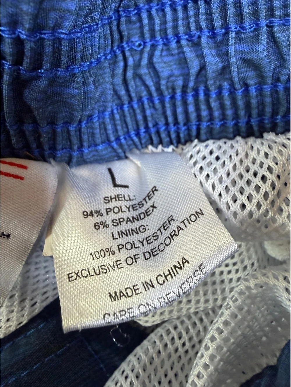 GIII Sports by Carl Banks Texas Rangers Blue Striped Swim Trunks Size L